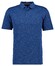 Ragman Soft Knit Fine Stripe Flame Design Polo Blue Melange