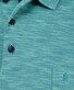 Ragman Soft Knit Fine Stripe Flame Design Polo Emerald
