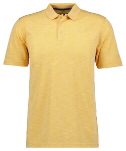 Ragman Soft Knit Fine Stripe Flame Design Polo Goud