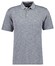 Ragman Soft Knit Fine Stripe Flame Design Polo Grijs Melange