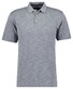 Ragman Soft Knit Fine Stripe Flame Design Polo Grijs Melange