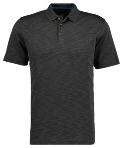Ragman Soft Knit Fine Stripe Flame Design Polo Leisteen