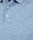 Ragman Soft Knit Fine Stripe Flame Design Polo Licht Blauw