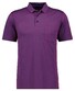 Ragman Soft Knit Fine Stripe Flame Design Polo Mulberry