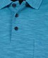 Ragman Soft Knit Fine Stripe Flame Design Polo Water Blue
