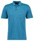 Ragman Soft Knit Fine Stripe Flame Design Polo Water Blue