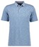 Ragman Soft Knit Fine Stripe Flame Design Poloshirt Light Blue
