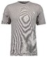 Ragman Soft Knit Fine Stripe Round Neck T-Shirt Beige Melange
