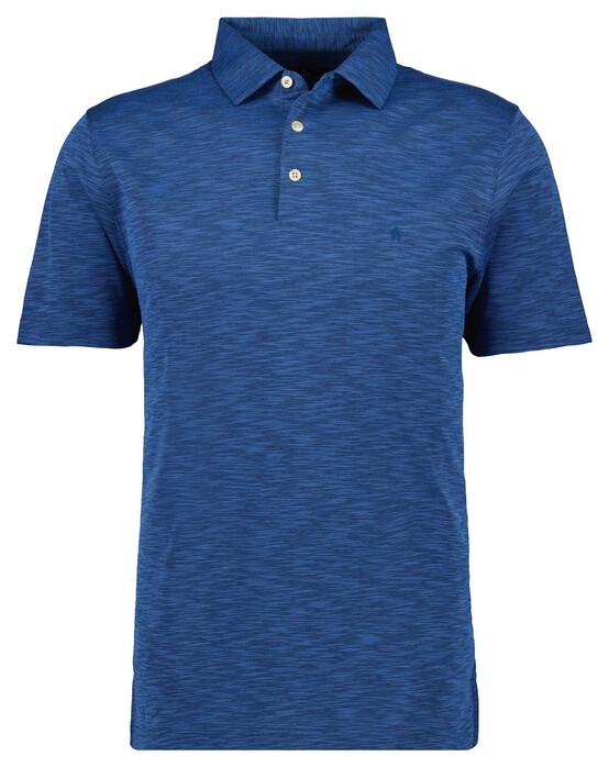 Ragman Soft Knit Flame Design Easy Care Polo Blue Melange