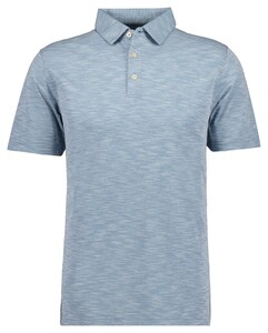 Ragman Soft Knit Flame Design Easy Care Polo Licht Blauw