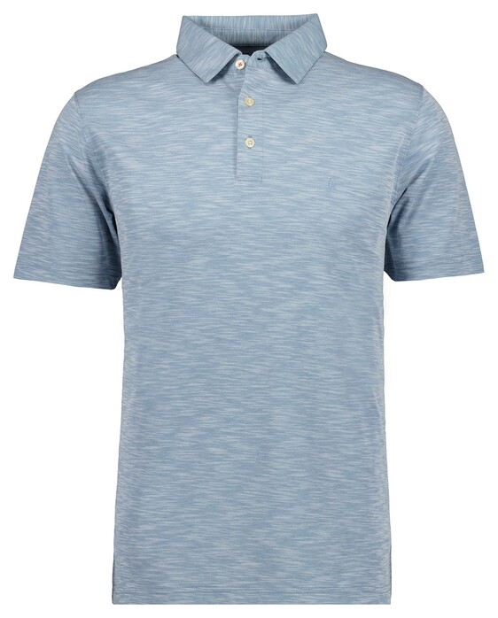 Ragman Soft Knit Flame Design Easy Care Polo Licht Blauw