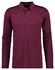 Ragman Soft Knit Flame Design Long Sleeve Polo Berry