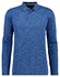 Ragman Soft Knit Flame Design Long Sleeve Polo Blue Melange