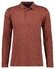 Ragman Soft Knit Flame Design Long Sleeve Polo Burnt Orange
