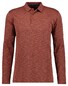 Ragman Soft Knit Flame Design Long Sleeve Polo Burnt Orange