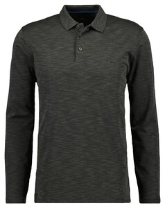 Ragman Soft Knit Flame Design Long Sleeve Polo Leisteen