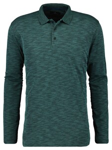 Ragman Soft Knit Flame Design Long Sleeve Polo Mosgroen