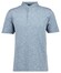 Ragman Soft Knit Flame Design Stand Up Collar Polo Blauw