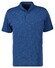 Ragman Soft Knit Flame Design Stand Up Collar Polo Blue Melange