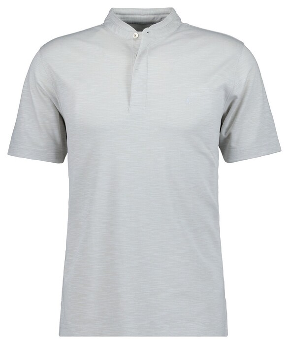 Ragman Soft Knit Flame Design Stand Up Collar Polo Ecru