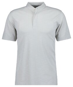 Ragman Soft Knit Flame Design Stand Up Collar Poloshirt Ecru