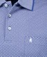 Ragman Soft Knit Jacquard Fantasy Collar Tipping Polo Duivenblauw