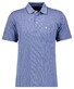 Ragman Soft Knit Jacquard Fantasy Collar Tipping Polo Duivenblauw