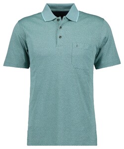 Ragman Soft Knit Jacquard Fantasy Collar Tipping Polo Sage Green