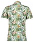 Ragman Soft Knit Jersey Allover Leaves Pattern Polo Groen-Multi
