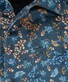 Ragman Soft Knit Jersey Floral Easy Care Overhemd Blauw-Multi