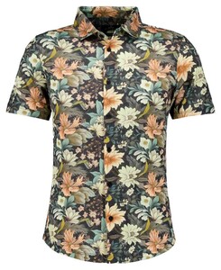 Ragman Soft Knit Large Floral Pattern Overhemd Blauw-Multi