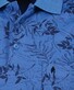 Ragman Soft Knit Leaves Pattern Chest Pocket Polo Aqua