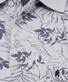 Ragman Soft Knit Leaves Pattern Chest Pocket Polo Zilvergrijs