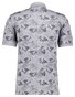 Ragman Soft Knit Leaves Pattern Chest Pocket Polo Zilvergrijs