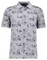 Ragman Soft Knit Leaves Pattern Chest Pocket Polo Zilvergrijs