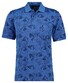 Ragman Soft Knit Leaves Pattern Chest Pocket Poloshirt Aqua