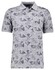 Ragman Soft Knit Leaves Pattern Chest Pocket Poloshirt Silver Grey