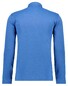 Ragman Soft Knit Long Sleeve Chest Pocket Polo Blue Melange