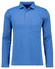 Ragman Soft Knit Long Sleeve Chest Pocket Polo Blue Melange