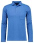Ragman Soft Knit Long Sleeve Chest Pocket Polo Blue Melange