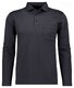 Ragman Soft Knit Long Sleeve Chest Pocket Polo Zwart