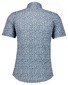 Ragman Soft Knit Mini Floral Pattern Kent Collar Overhemd Night Blue-White