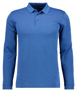 Ragman Soft Knit Modern Fit Easy Care Polo Blue Melange