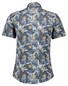 Ragman Soft Knit Multi Leaves Floral Pattern Overhemd Blauw-Multi
