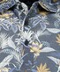 Ragman Soft Knit Multi Leaves Floral Pattern Polo Blauw-Multi