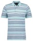 Ragman Soft Knit Multi Stripe Polo Jade-Blue