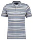 Ragman Soft Knit Multi Stripe Polo Silver Grey-Beige