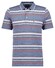 Ragman Soft Knit Multi Stripe Poloshirt Dove-Red