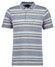 Ragman Soft Knit Multi Stripe Poloshirt Silver Grey-Beige