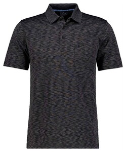 Ragman Soft Knit Space Dye Fantasy Polo Donker Grijs Melange